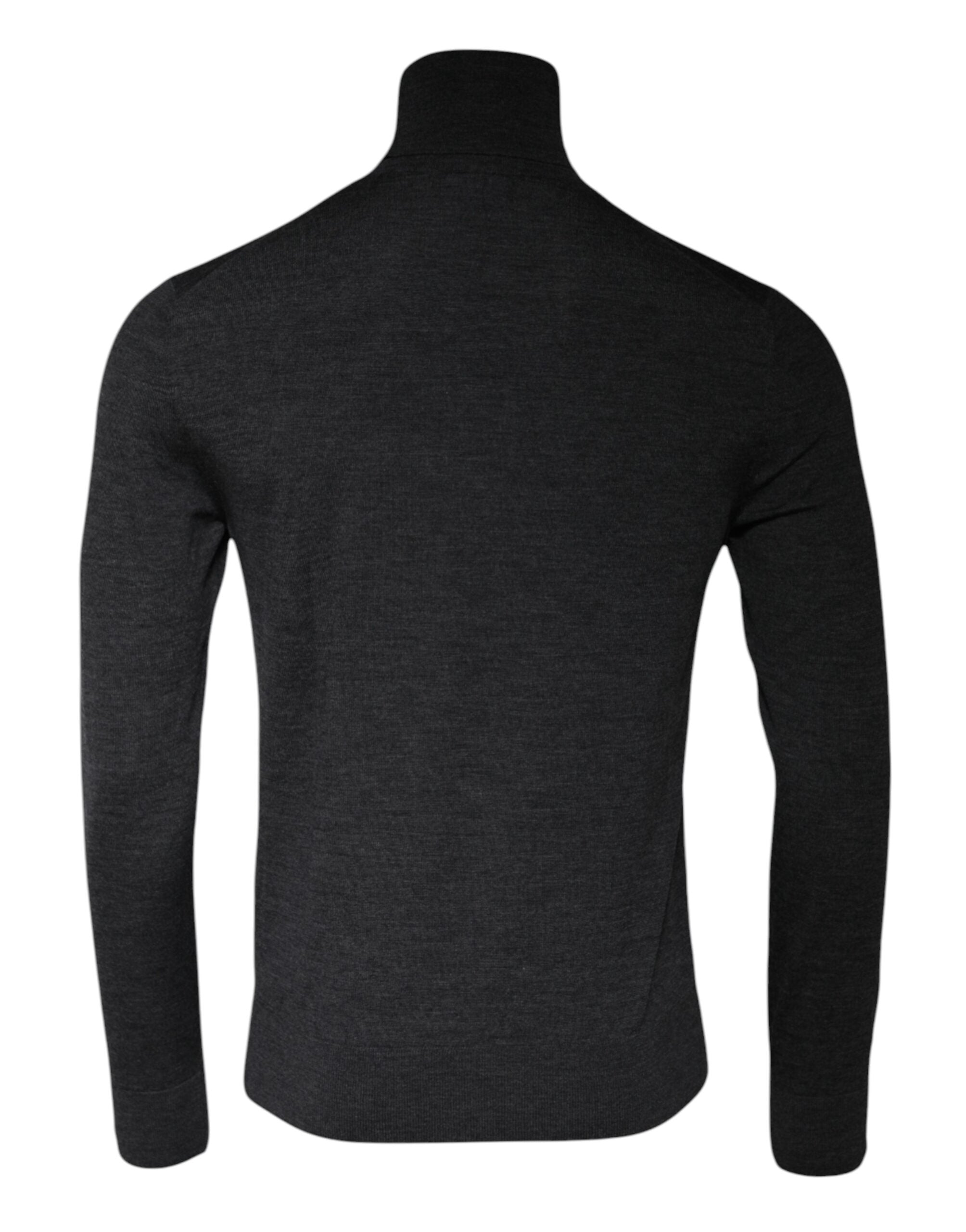 Dolce & Gabbana Grauer Wollstrick-Rollkragenpullover-4