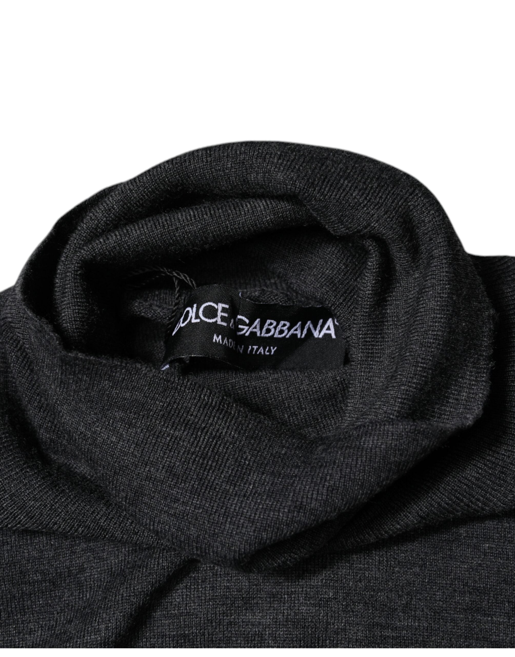 Dolce & Gabbana Grauer Wollstrick-Rollkragenpullover-5