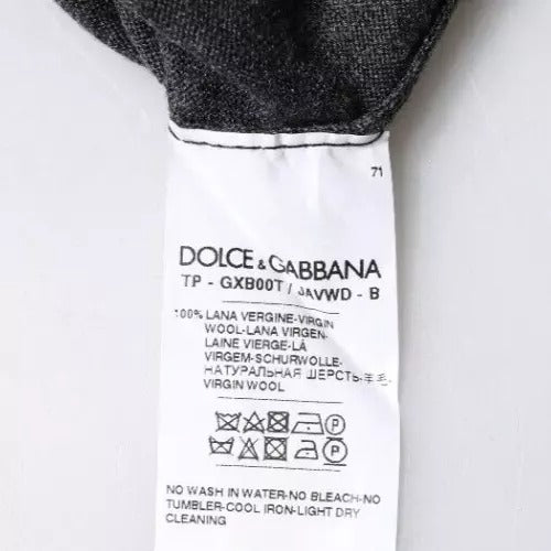 Dolce & Gabbana Grauer Wollstrick-Rollkragenpullover-6