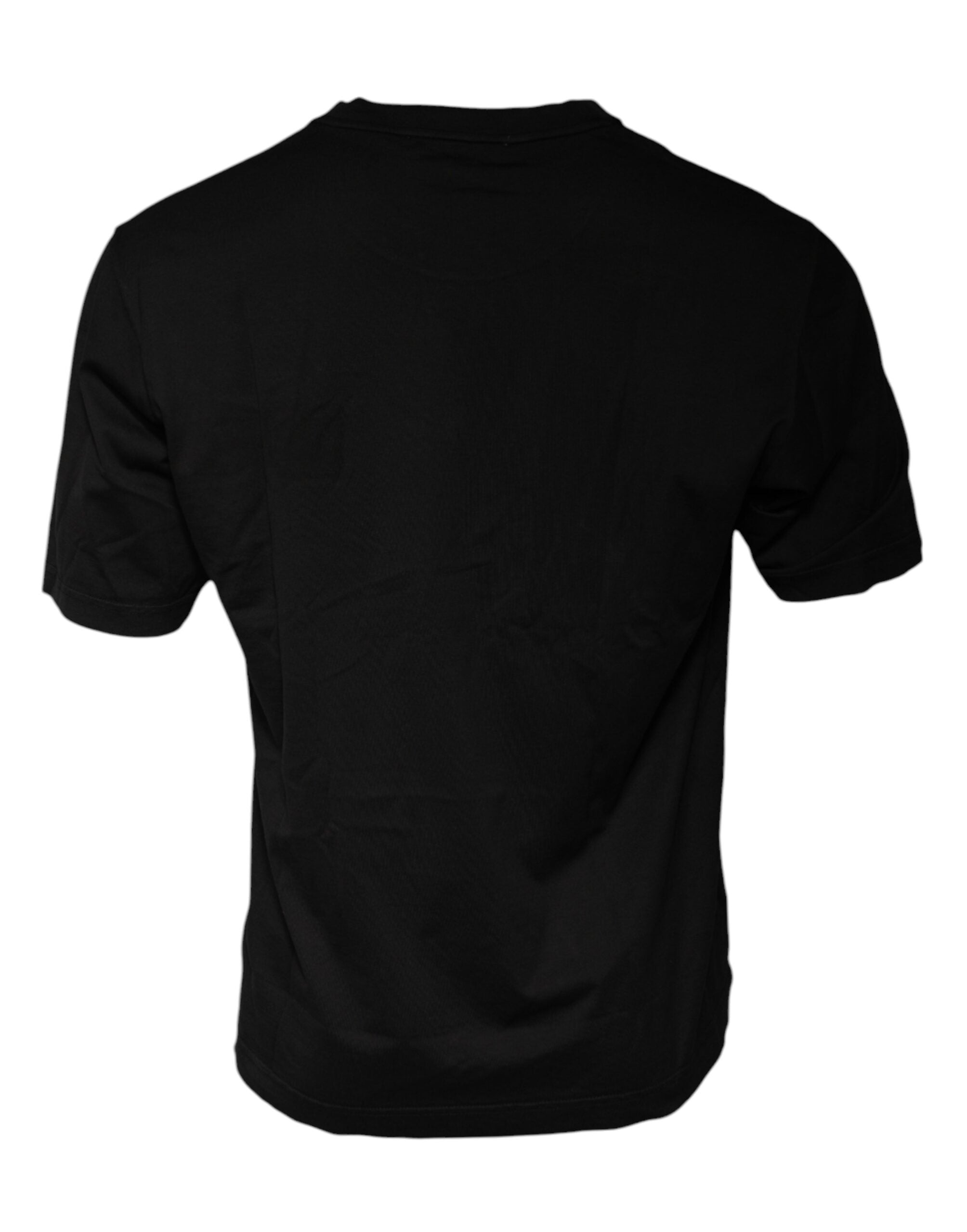 Dolce & Gabbana Schwarzes Baumwoll-T-Shirt mit Rundhalsausschnitt und kurzen Ärmeln-3