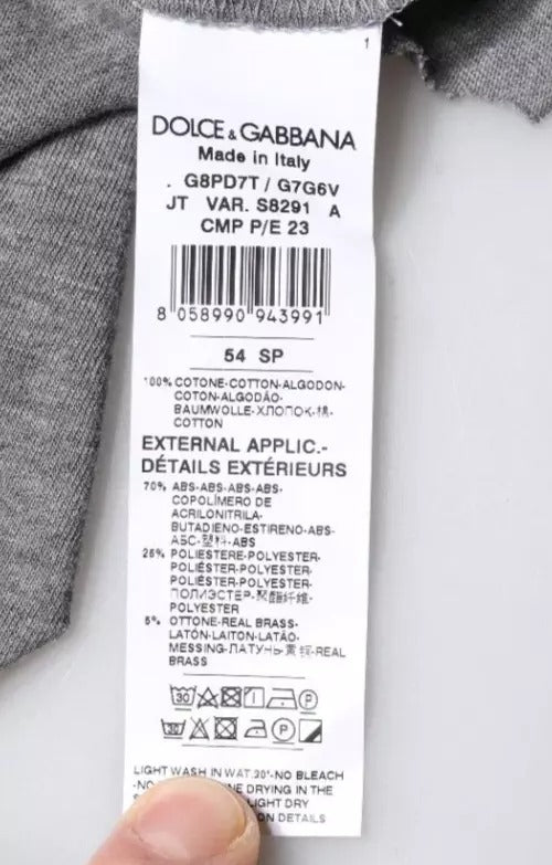 Dolce & Gabbana Grey Logo Crew Neck Short Sleeve T-Shirt-5