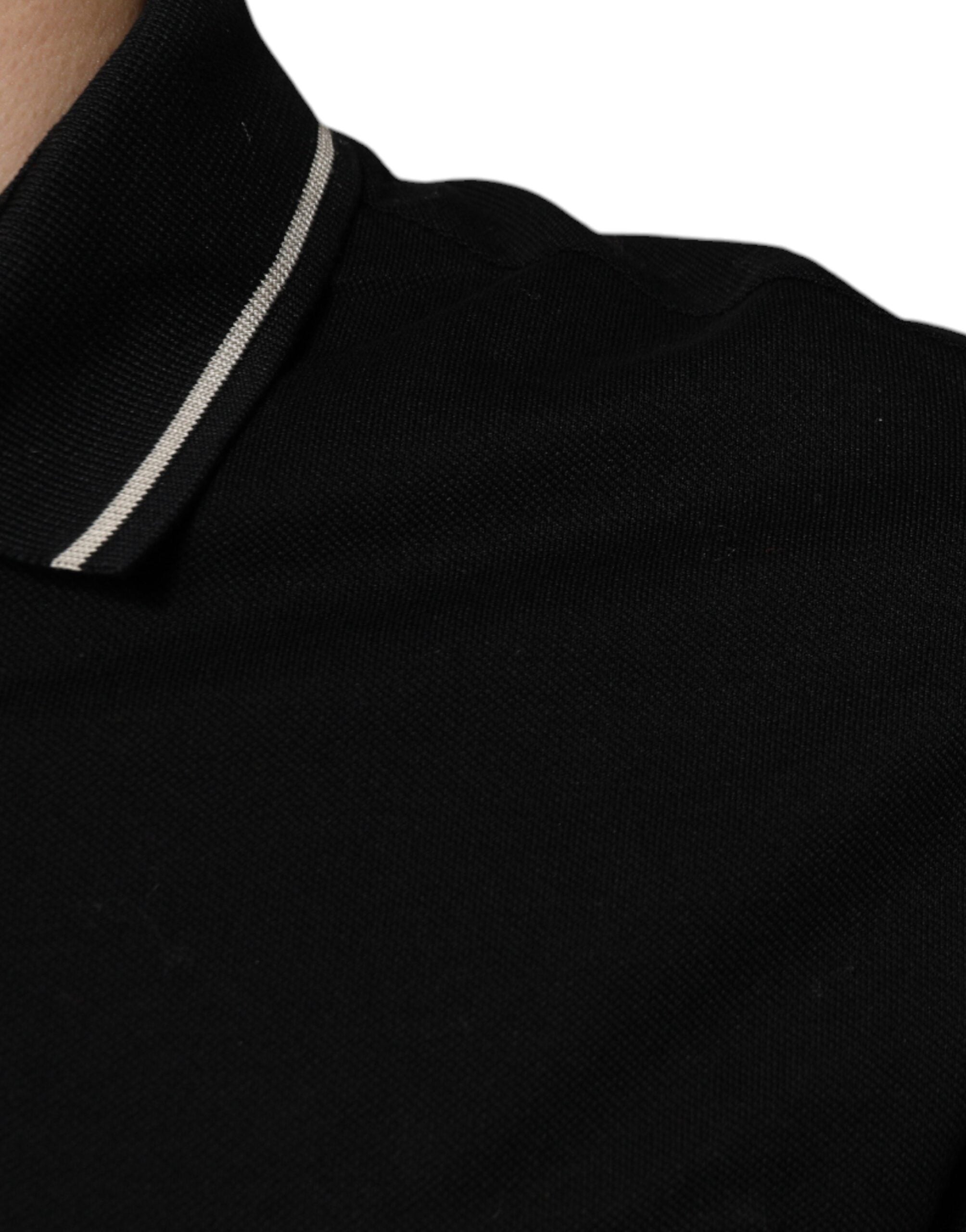 Polo de manga corta de algodón blanco y negro de Dolce & Gabbana-6