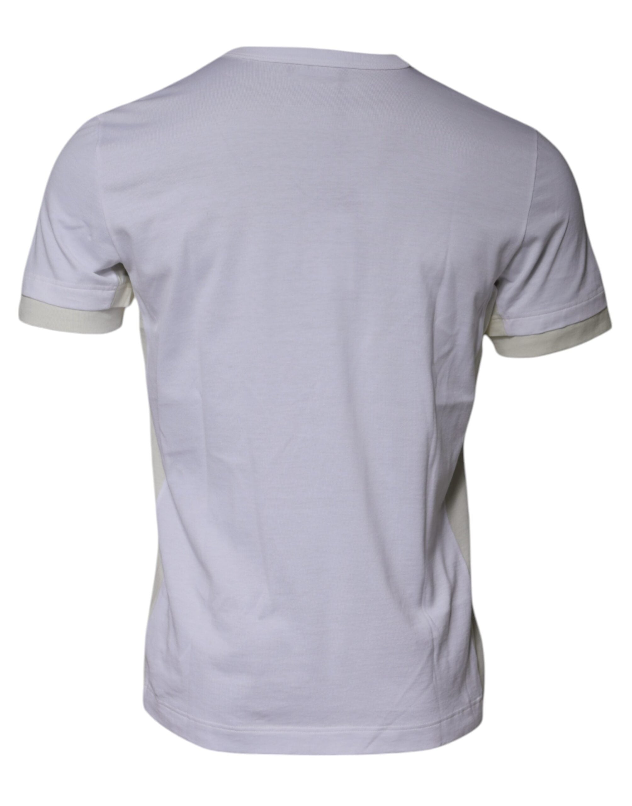 Dolce & Gabbana white cotton T-shirt with round neck and short sleeves-3