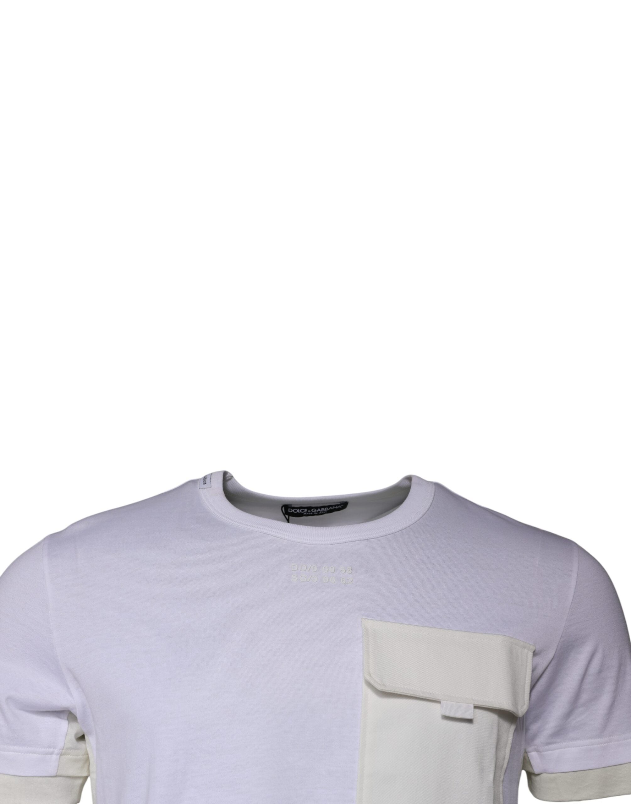 Dolce & Gabbana white cotton T-shirt with round neck and short sleeves-4