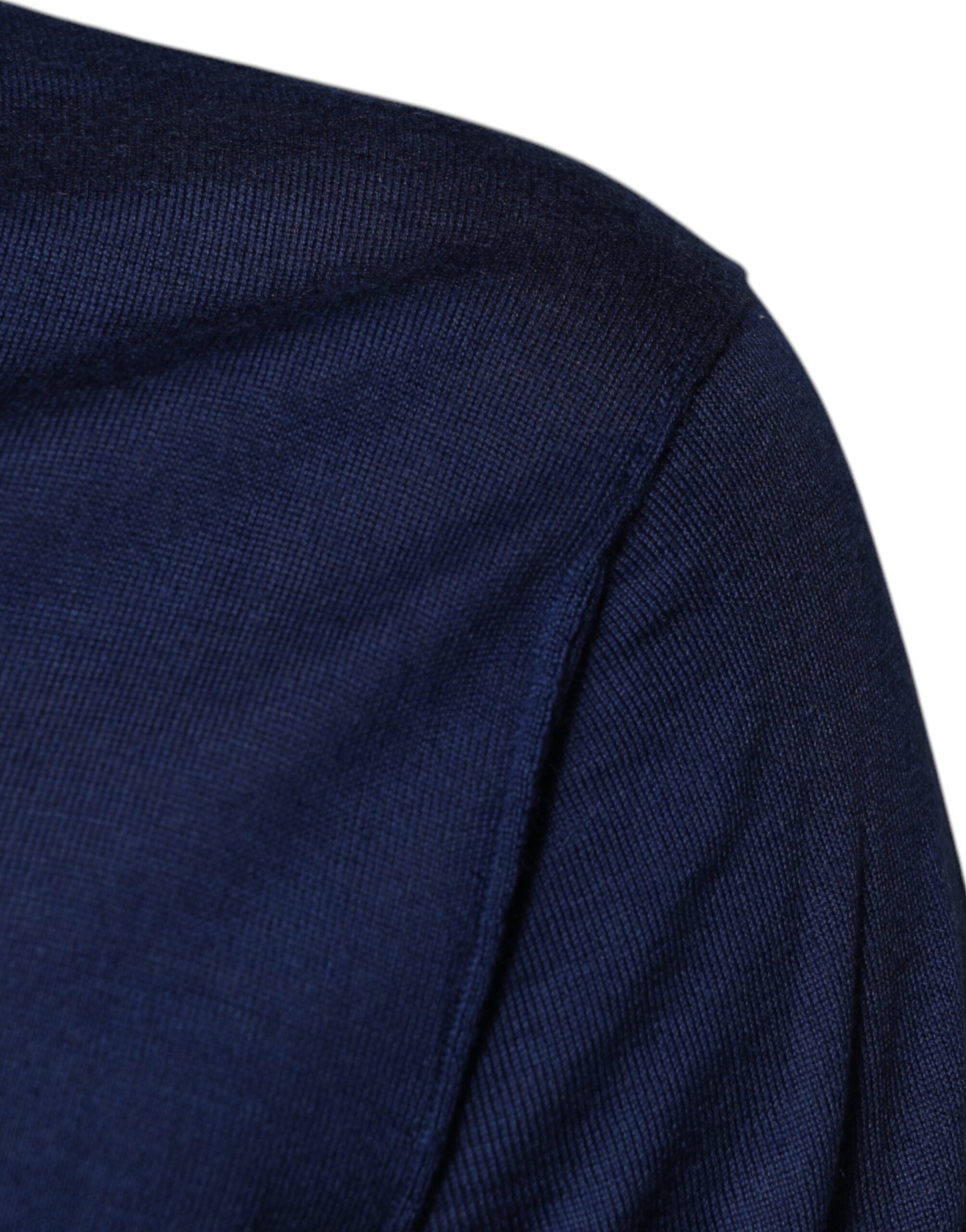 Dolce & Gabbana navy blue cashmere V-neck sweater-6
