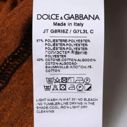 Dolce & Gabbana Brown DG Logo Polyester T-Shirt with Round Neck-5