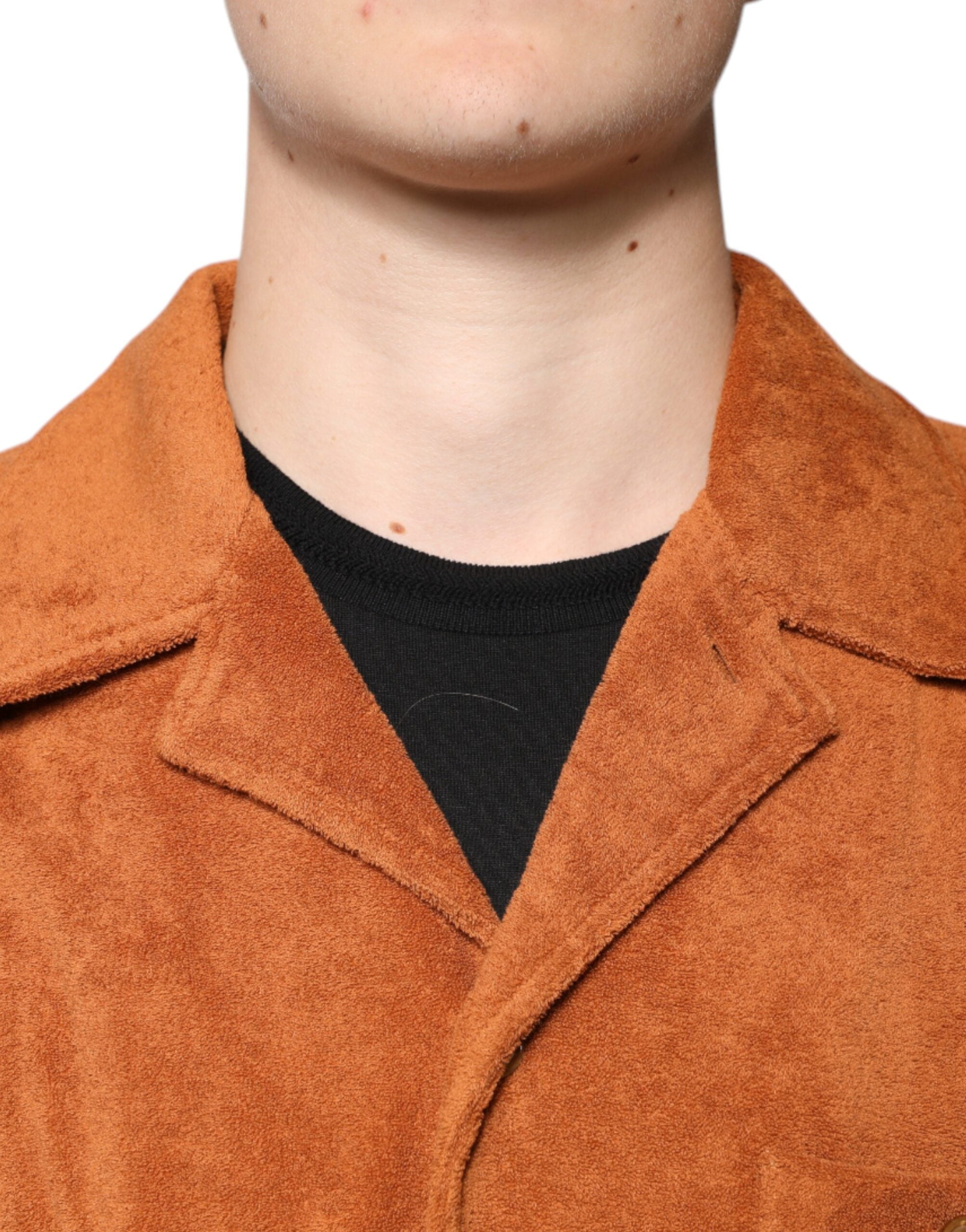 Dolce & Gabbana Hazel Cotton Velvet Button Down Hemd mit Kragen-5