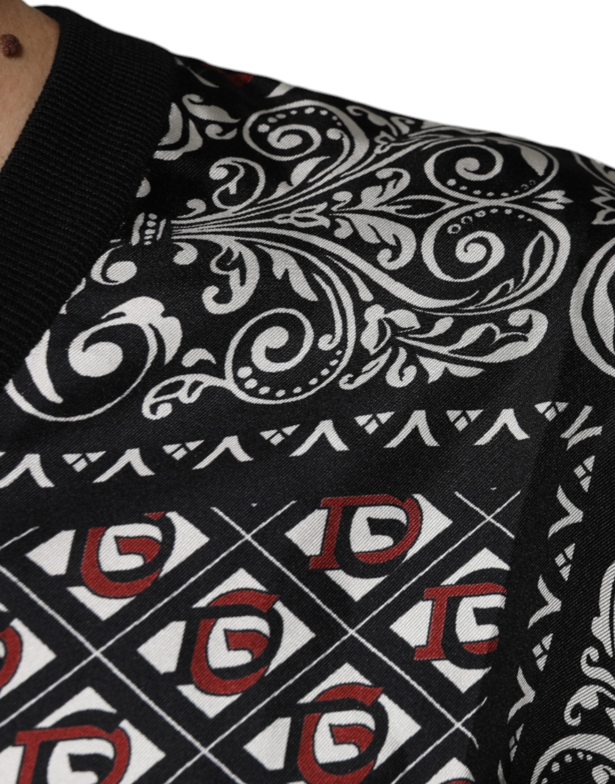 Dolce & Gabbana Schwarzer Logo-Wollpullover mit V-Ausschnitt-6