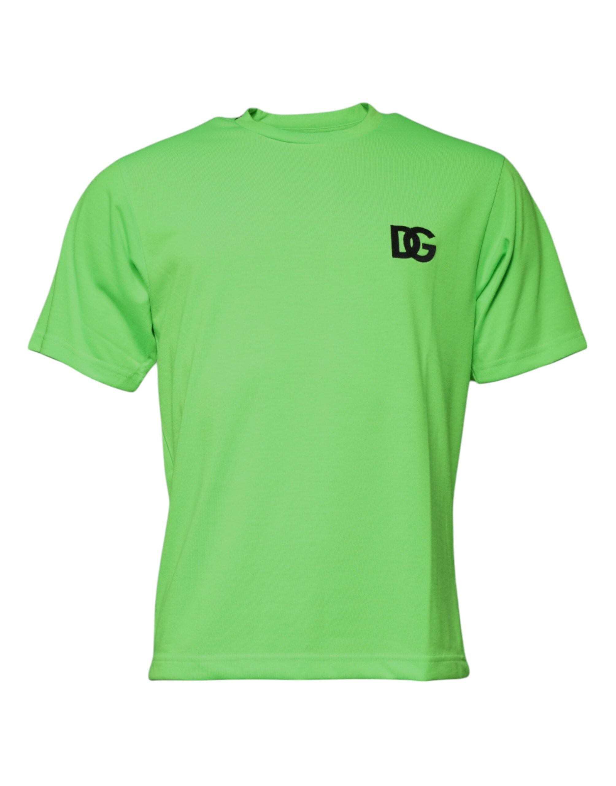 Dolce & Gabbana Green Logo Polyester Crew Neck T-Shirt-2