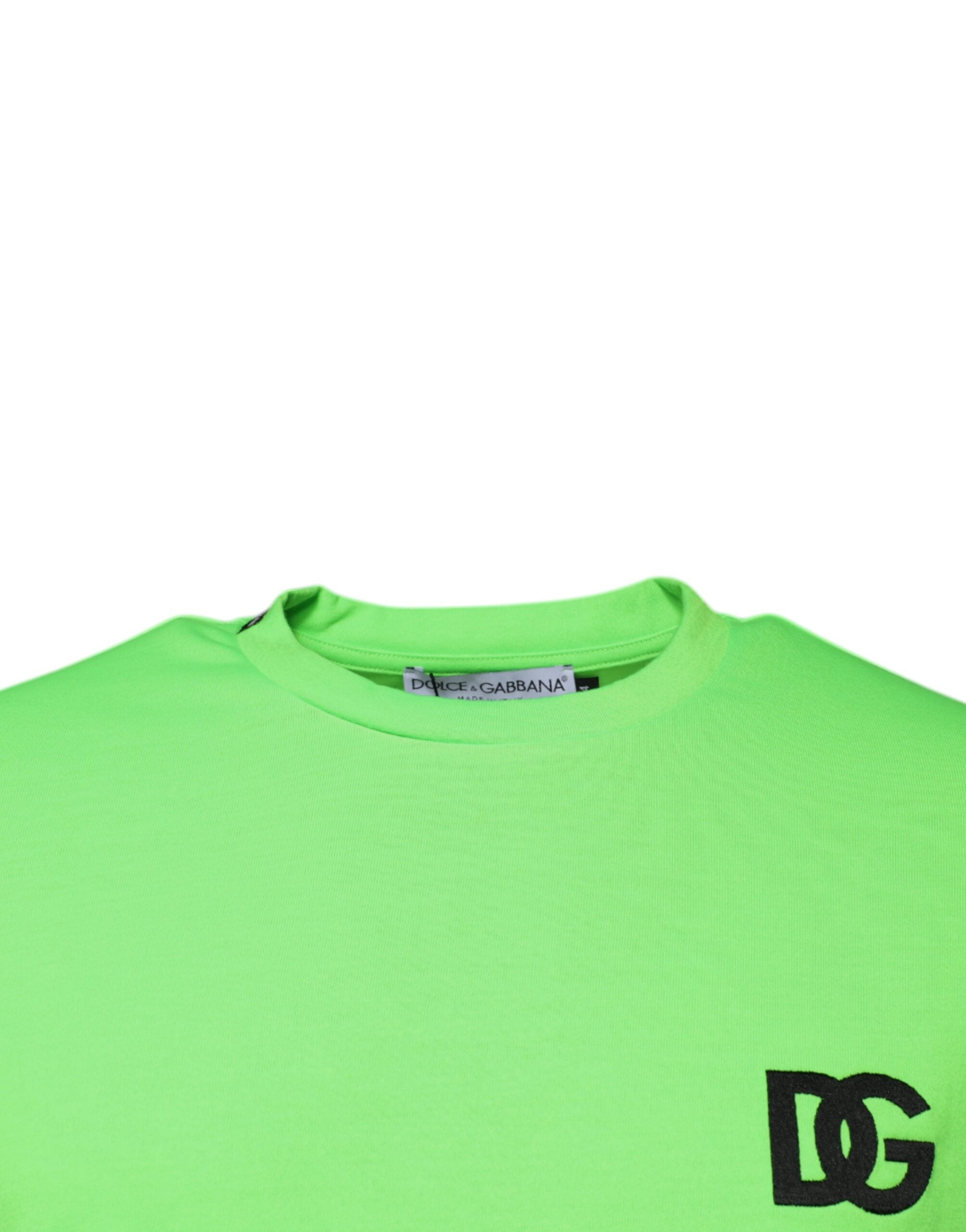 Dolce & Gabbana Green Logo Polyester Crew Neck T-Shirt-3