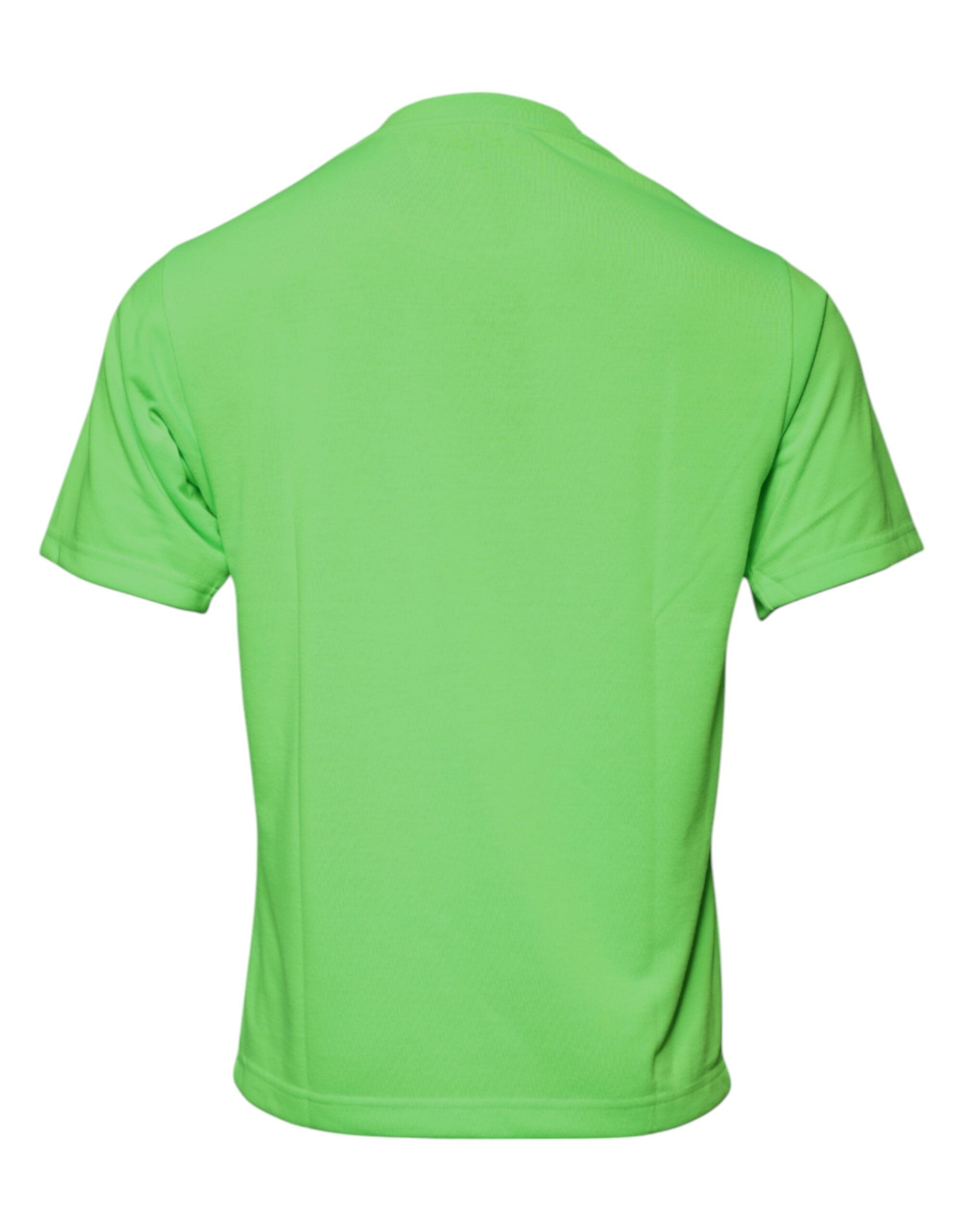 Dolce & Gabbana Green Logo Polyester Crew Neck T-Shirt-5