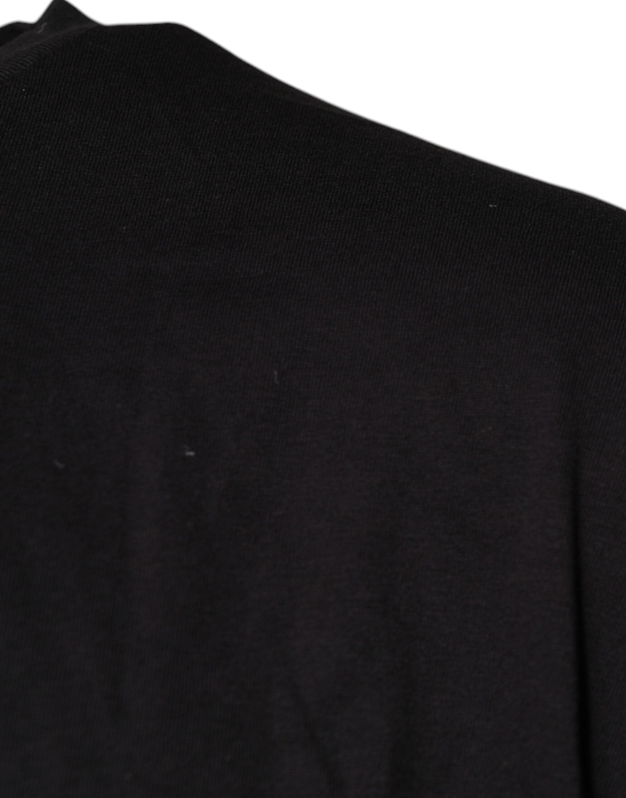 Dolce & Gabbana Schwarzes T-Shirt mit Rundhalsausschnitt und Logodruck aus Baumwolle-5