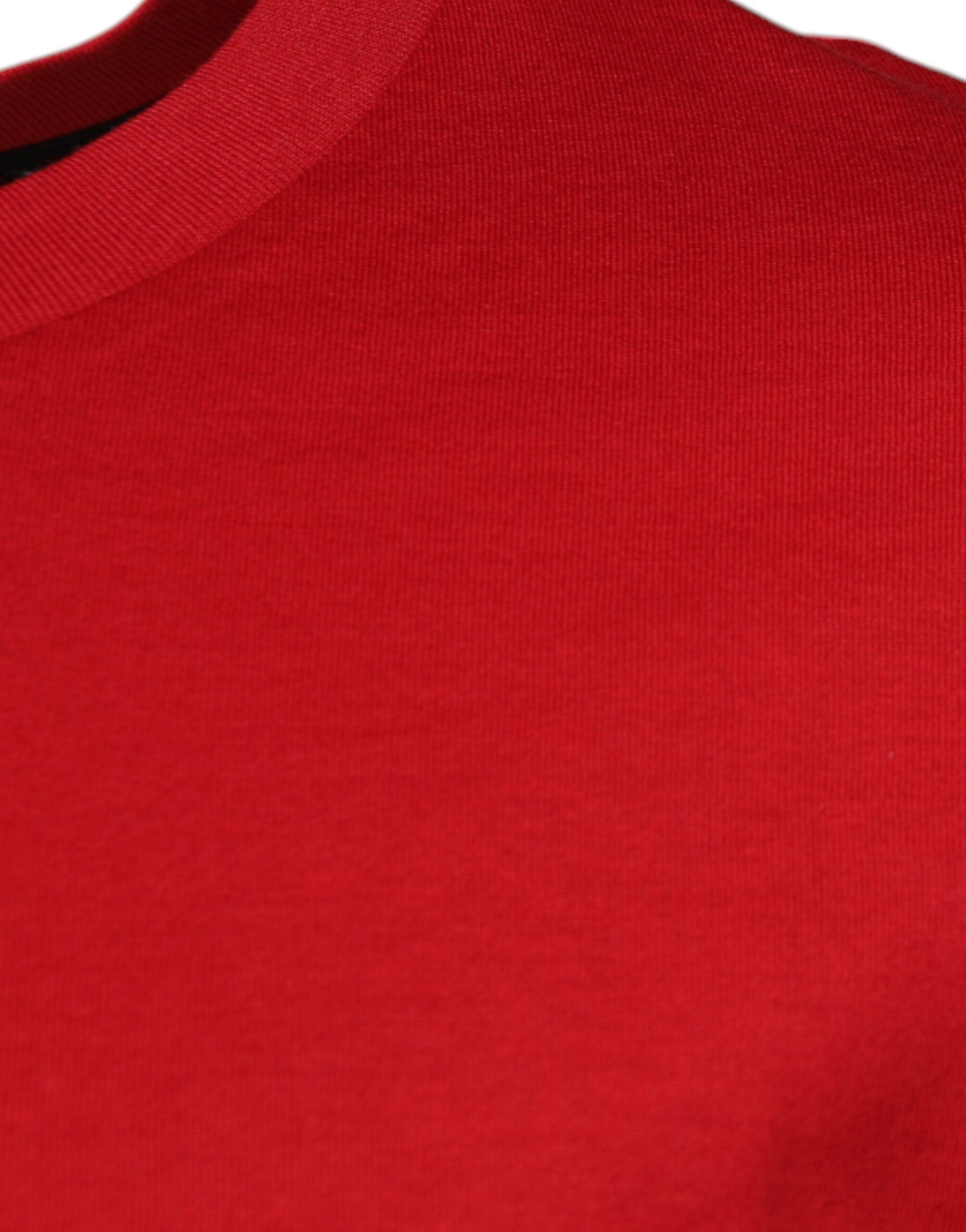 Dolce & Gabbana red T-shirt with round neck and logo print, made of cotton-3