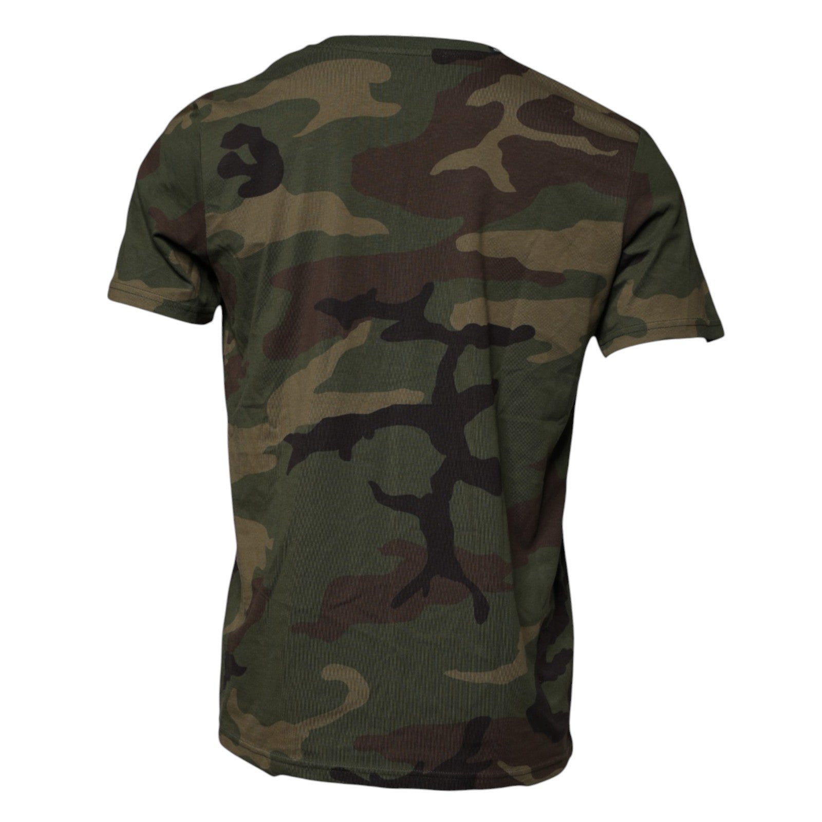 Dolce & Gabbana Multicolor Camouflage Round Neck Cotton T-Shirt-4