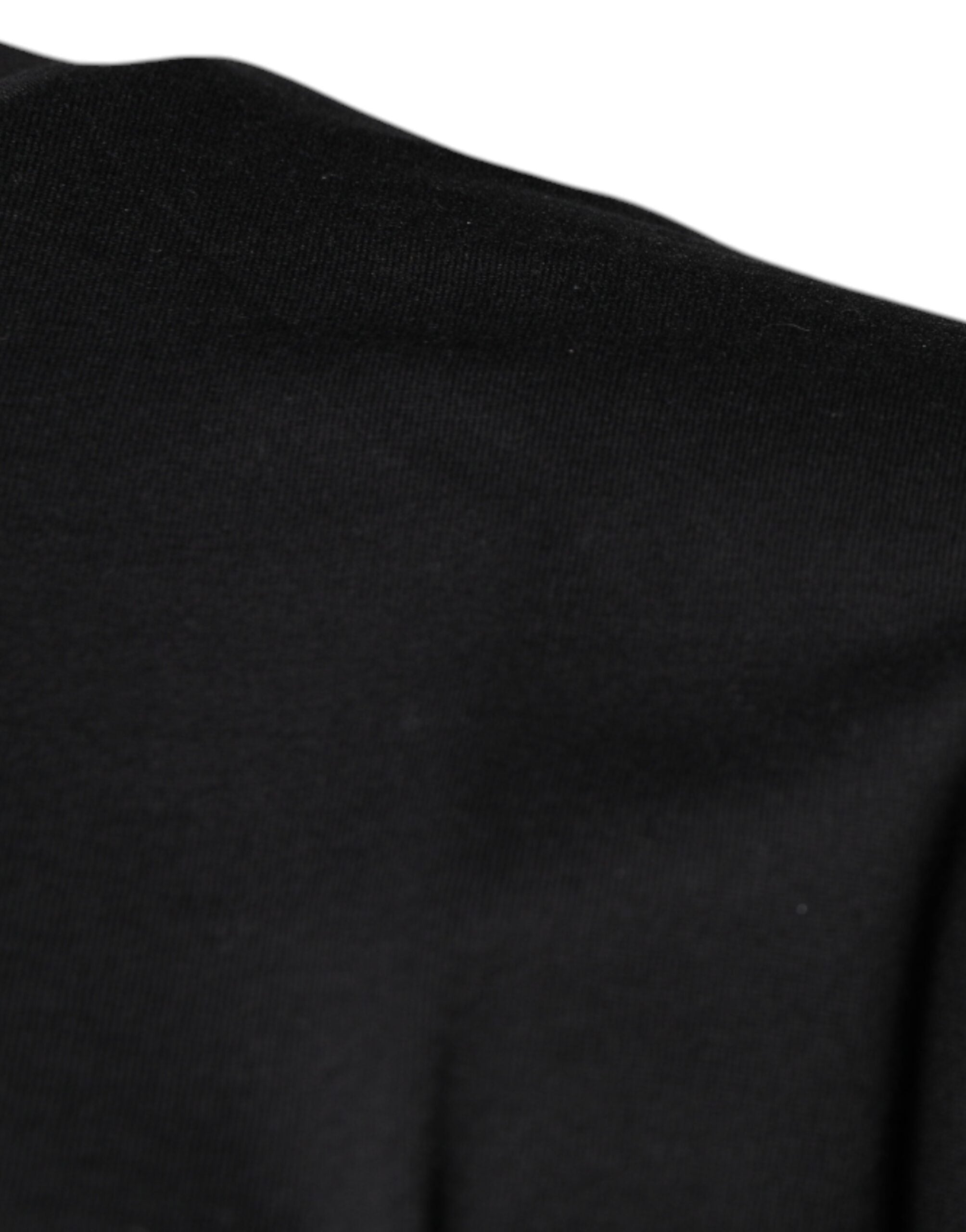 Camiseta de algodón con cuello redondo y estampado del logotipo DG de Dolce & Gabbana en negro-4