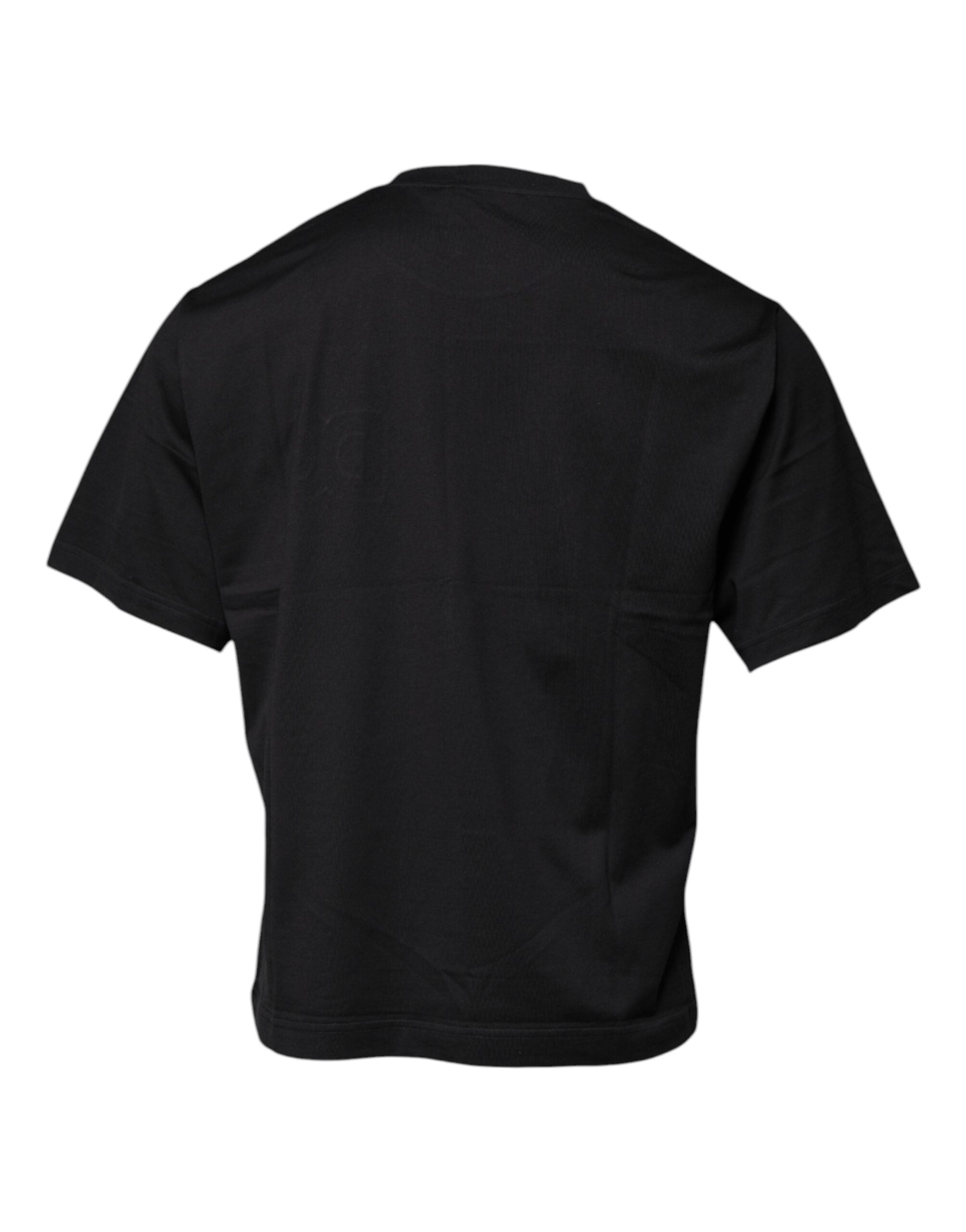 Camiseta de algodón con cuello redondo y estampado del logotipo DG de Dolce & Gabbana en negro-5