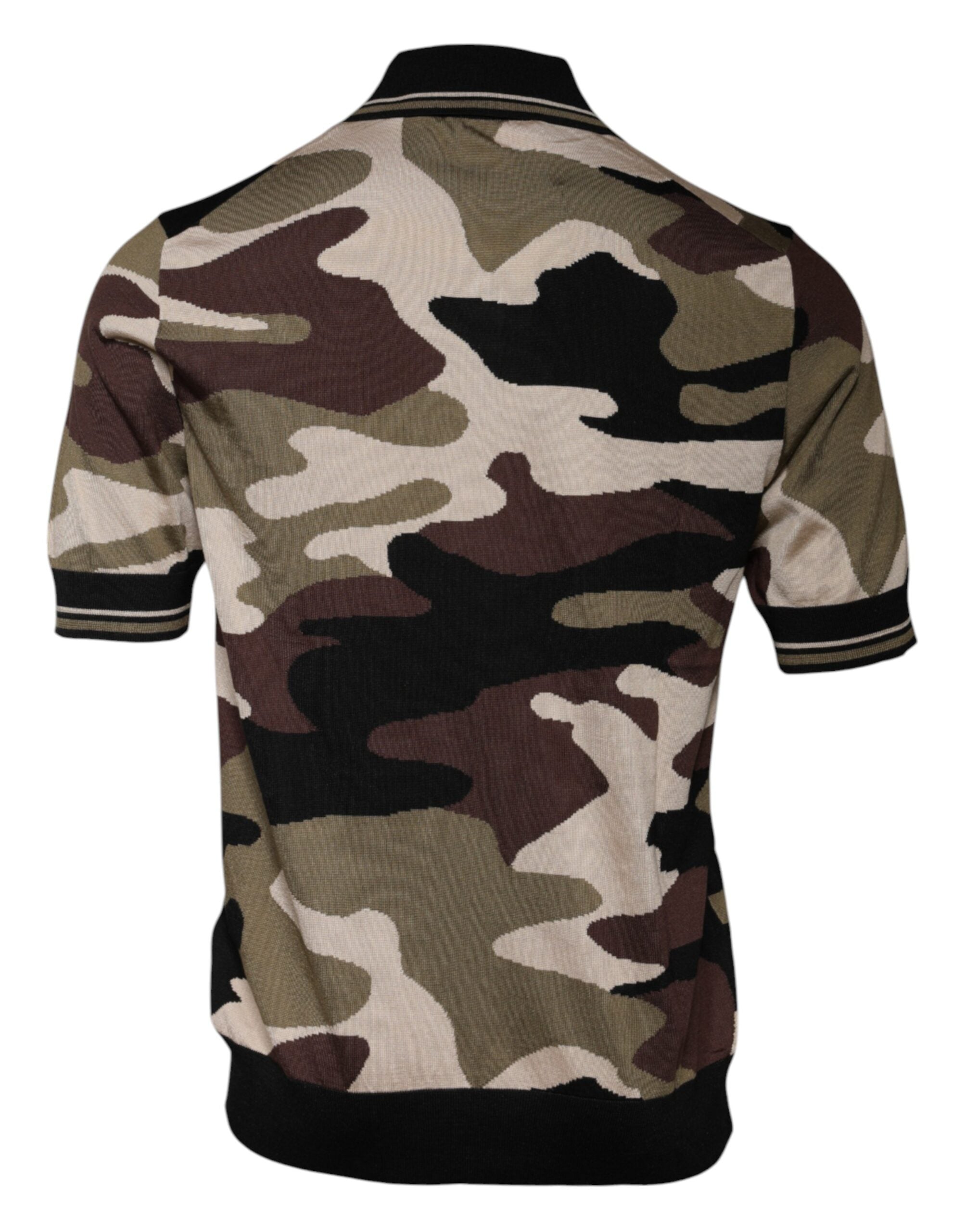 Polo de camuflaje multicolor con cuello de Dolce & Gabbana-3