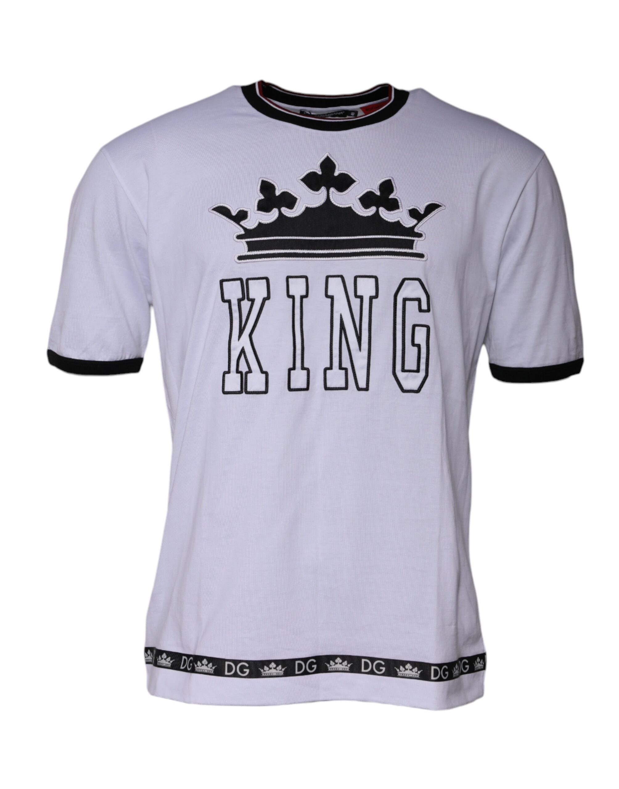 Dolce & Gabbana white jersey T-shirt with round neck and short sleeves-2