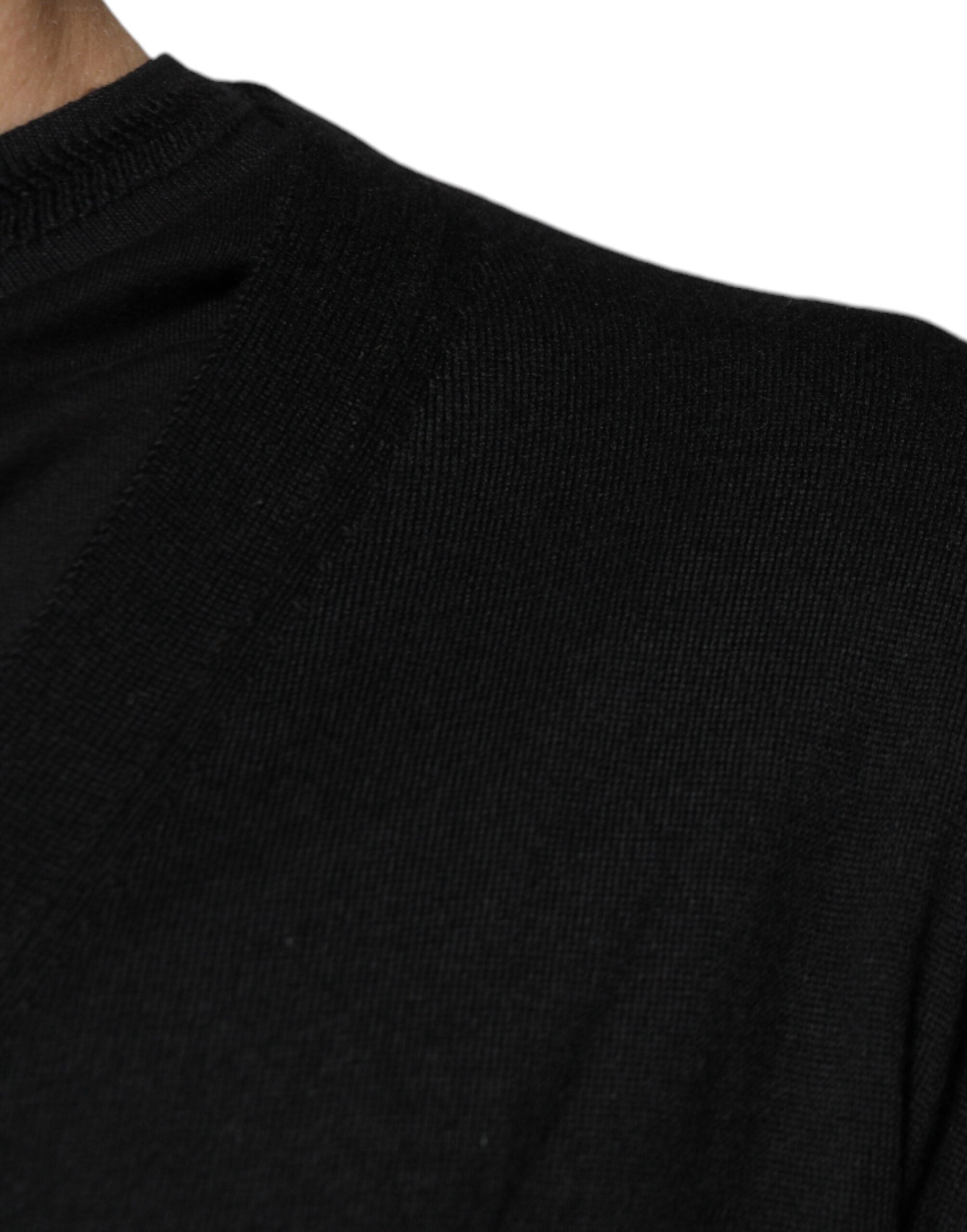 Dolce & Gabbana Schwarzer Kaschmir-Strickpullover mit Knopfleiste-6