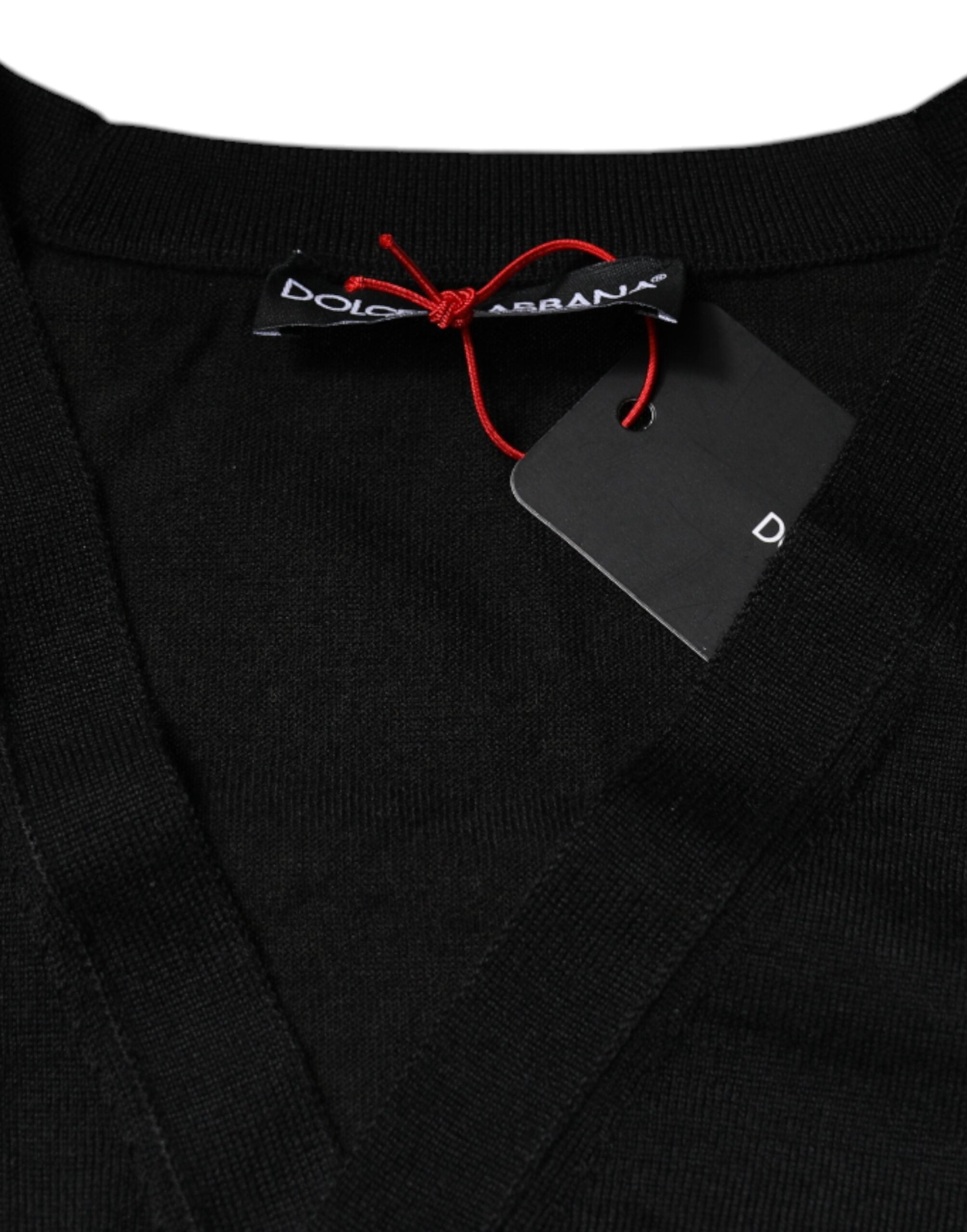 Dolce & Gabbana Schwarzer Kaschmir-Strickpullover mit Knopfleiste-7