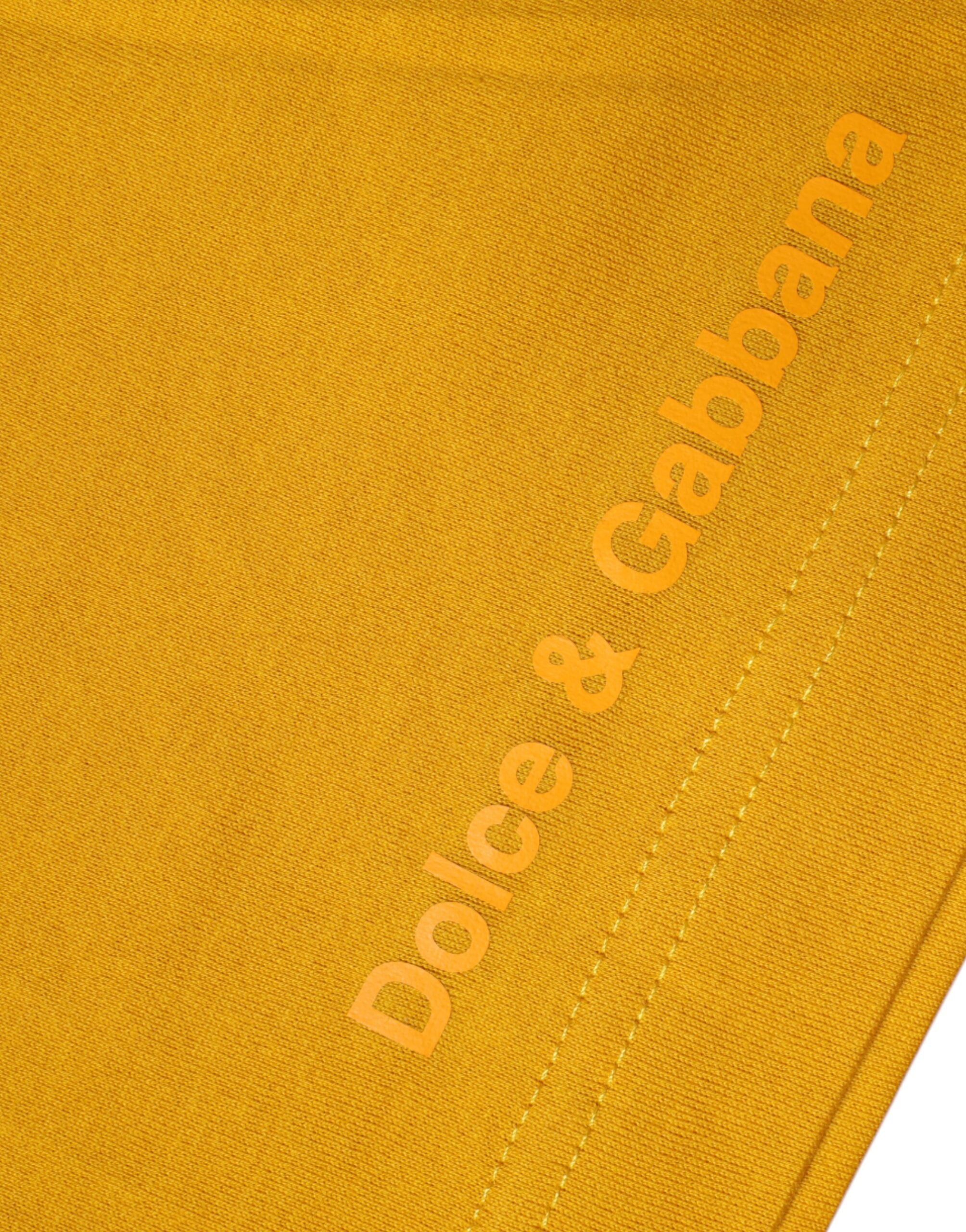 Camiseta Dolce & Gabbana con logo amarillo oscuro, cuello redondo y manga corta-5