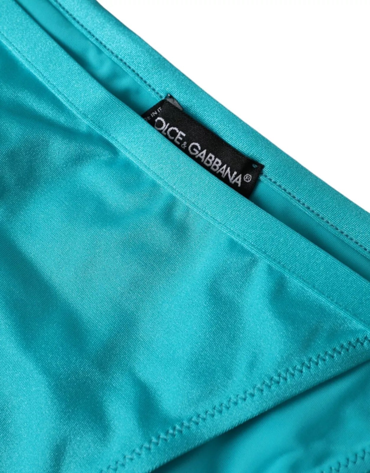 Dolce & Gabbana Blau Grün Nylon Bademode Badeanzug Unterteil Bikini-3