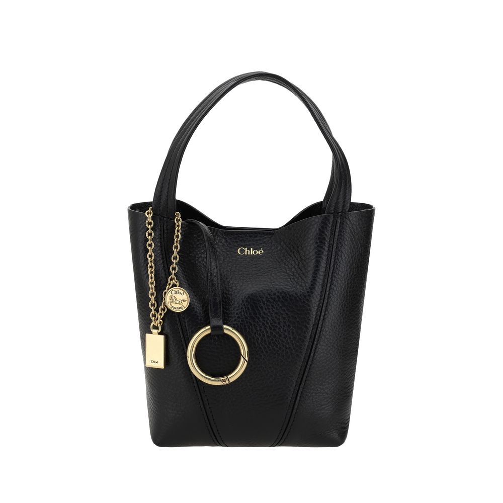 Chloé Schwarze Kalbshaut Bos Taurus Schultertasche-1