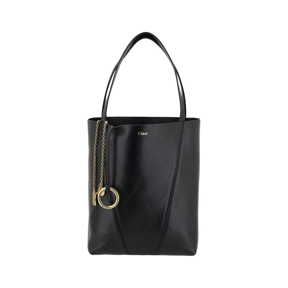 Chloé Schwarze Kalbshaut Bos Taurus Schultertasche-1
