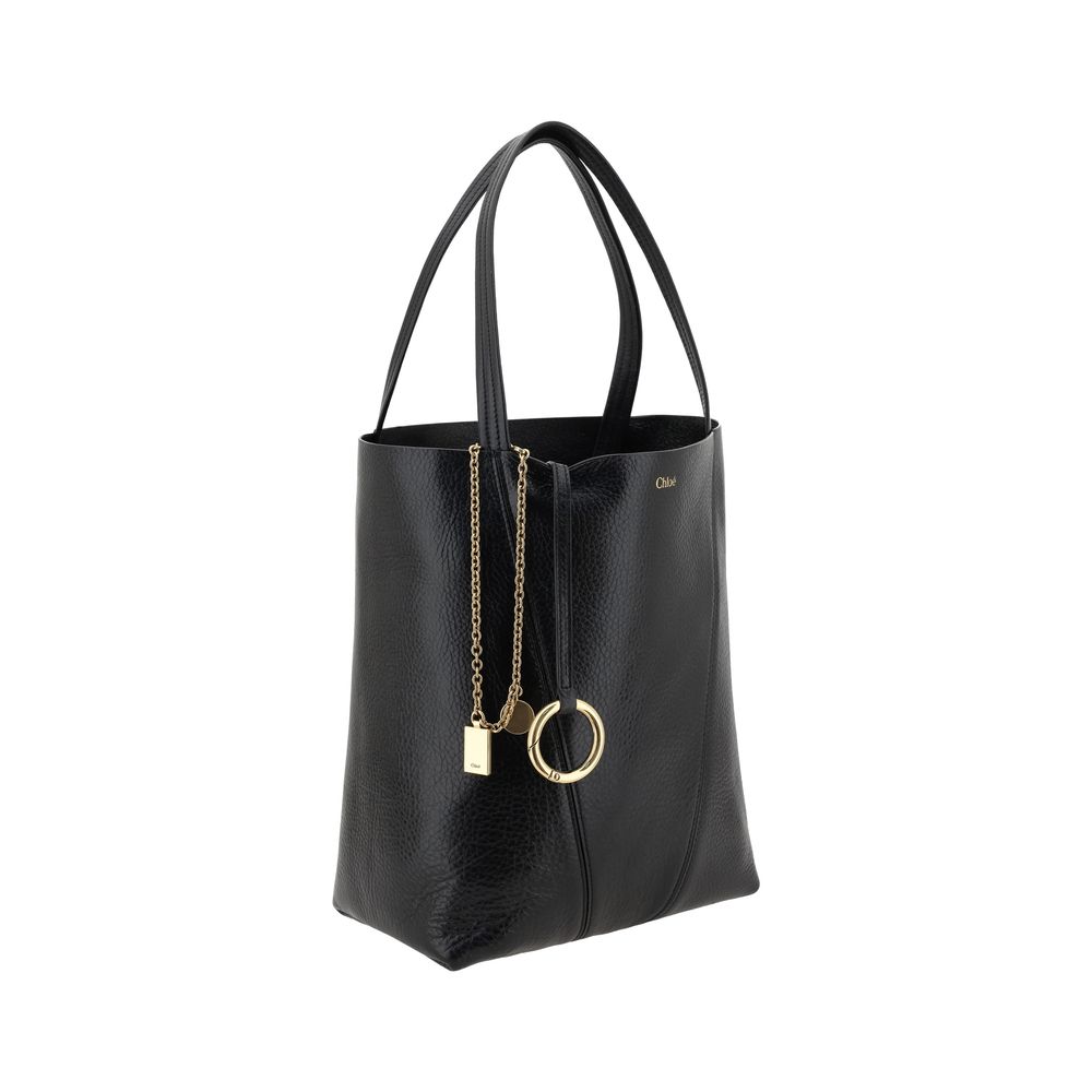 Chloé Schwarze Kalbshaut Bos Taurus Schultertasche-2