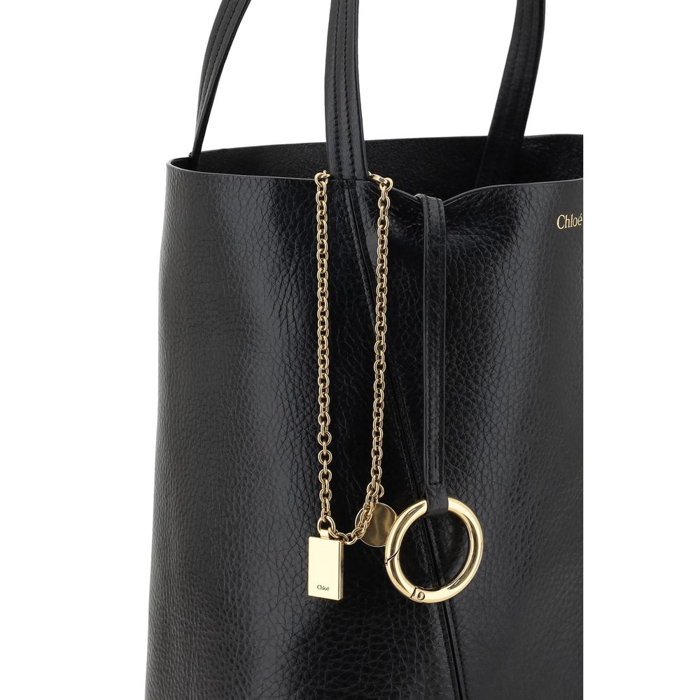 Chloé Schwarze Kalbshaut Bos Taurus Schultertasche-4
