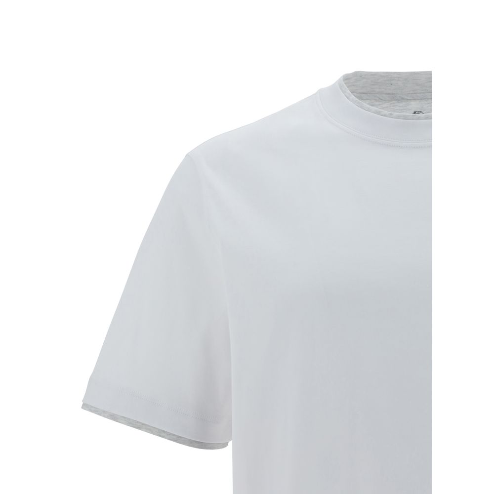 Brunello Cucinelli Weißes Baumwoll-T-Shirt-3