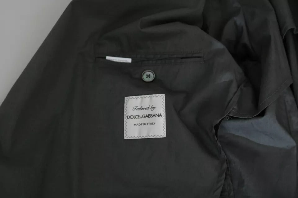 Dolce & Gabbana Grauer einreihiger formeller Blazer aus Baumwolle-8