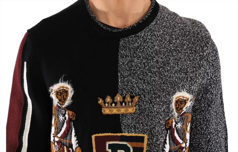 Dolce & Gabbana Multicolor KING Knight Monkey Strickpullover aus Kaschmirwolle-5