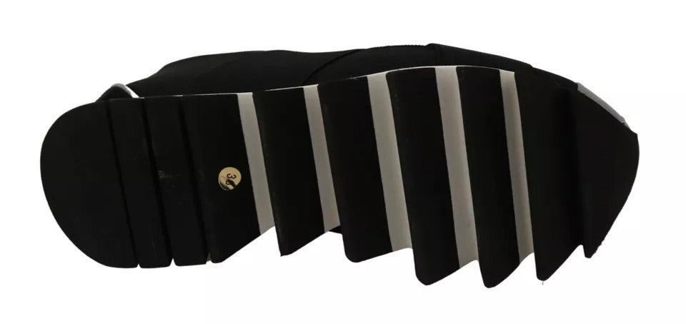 Dolce & Gabbana Schwarzer Hai Neopren Stretch Turnschuhe Schuhe-6