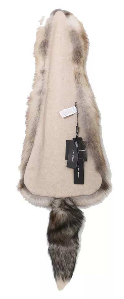 Dolce & Gabbana Brauner Fuchsschwanz Pelz Schal Hals Wrap Cover Kragen Schal-5