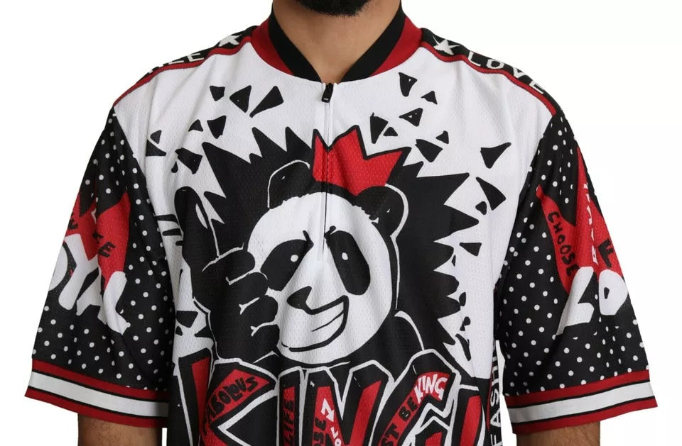 Dolce & Gabbana White King Panda Polyester T-Shirt-6