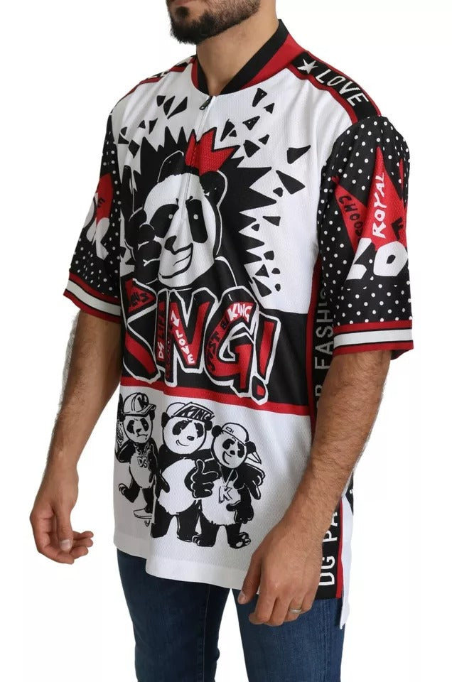 Dolce & Gabbana White King Panda Polyester T-Shirt-4