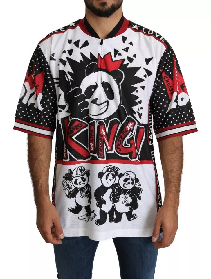 Dolce & Gabbana White King Panda Polyester T-Shirt