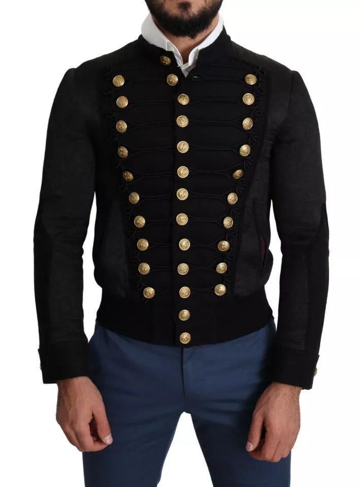 Chaqueta militar negra con botones de Dolce & Gabbana-2