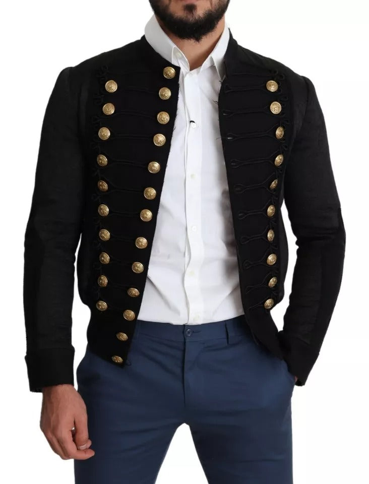 Chaqueta militar negra con botones de Dolce & Gabbana-3