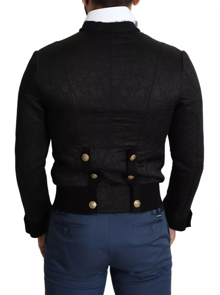 Chaqueta militar negra con botones de Dolce & Gabbana-5
