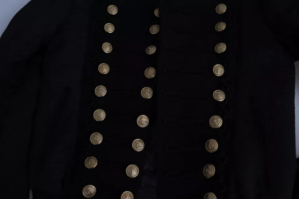 Chaqueta militar negra con botones de Dolce & Gabbana-8