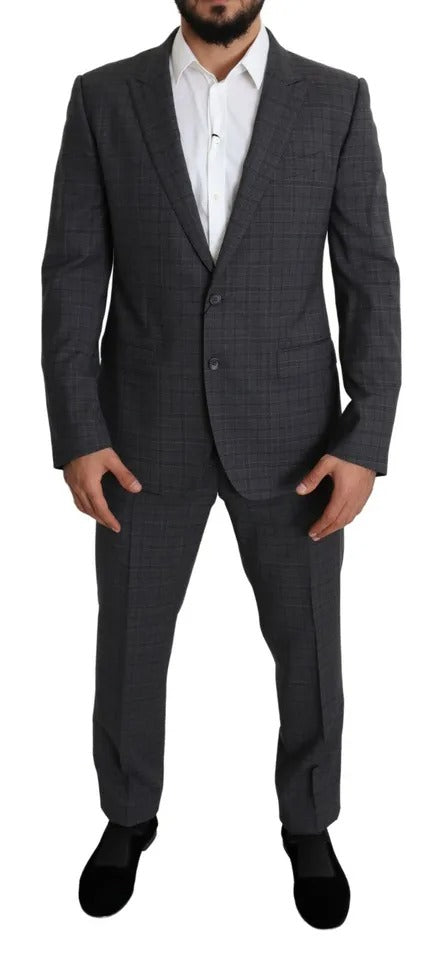 Dolce & Gabbana Graue Wolle Herren Formal 2 Stück MARTINI Anzug-1