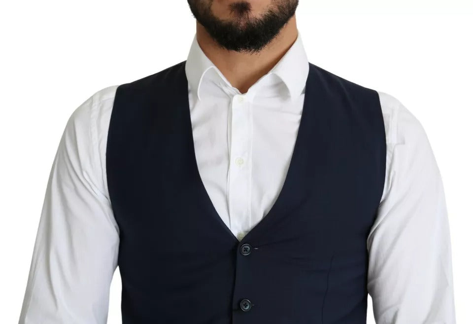 Dolce & Gabbana Marineblau Herren Formal Kleid Weste Weste-6