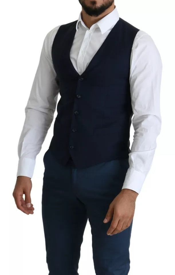 Dolce & Gabbana Marineblau Herren Formal Kleid Weste Weste-3