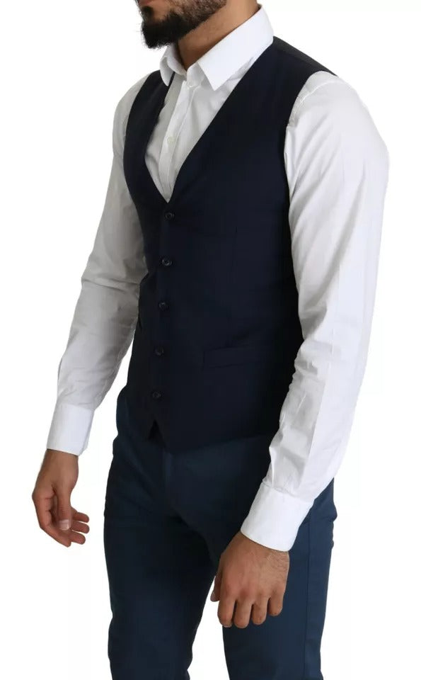Dolce & Gabbana Marineblau Herren Formal Kleid Weste Weste-4
