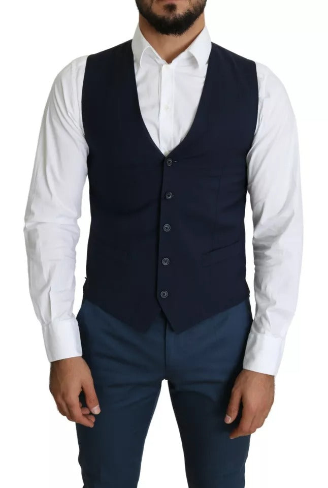 Dolce & Gabbana Marineblau Herren Formal Kleid Weste Weste-1