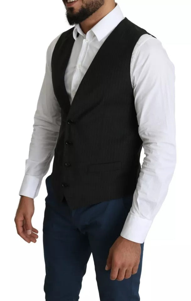 Dolce & Gabbana Black Men's Formal Staff Dress Vest-3