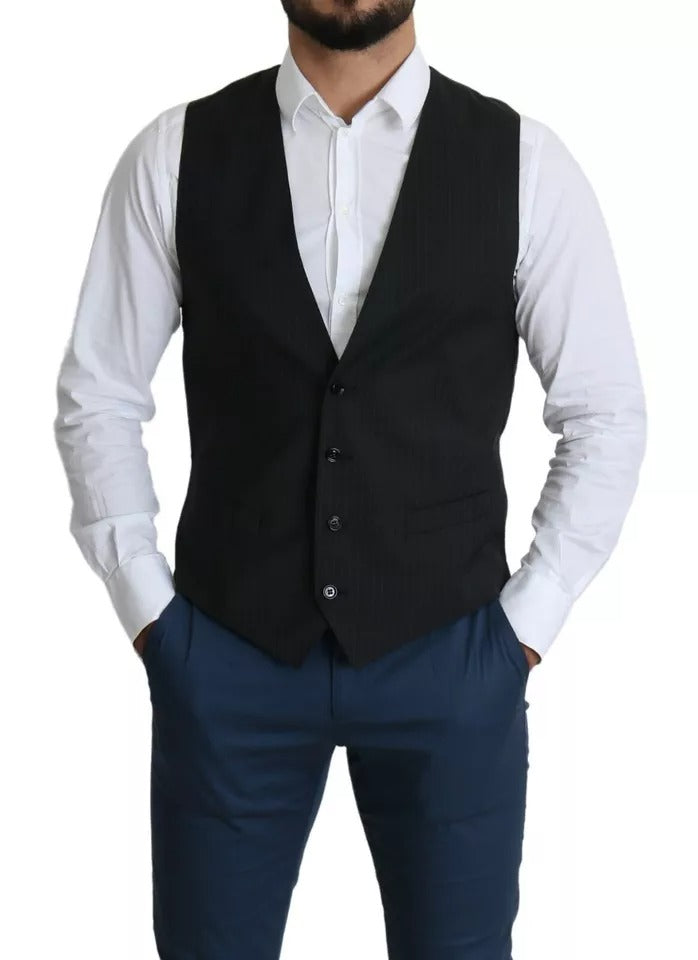 Dolce & Gabbana Black Men's Formal Staff Dress Vest-4