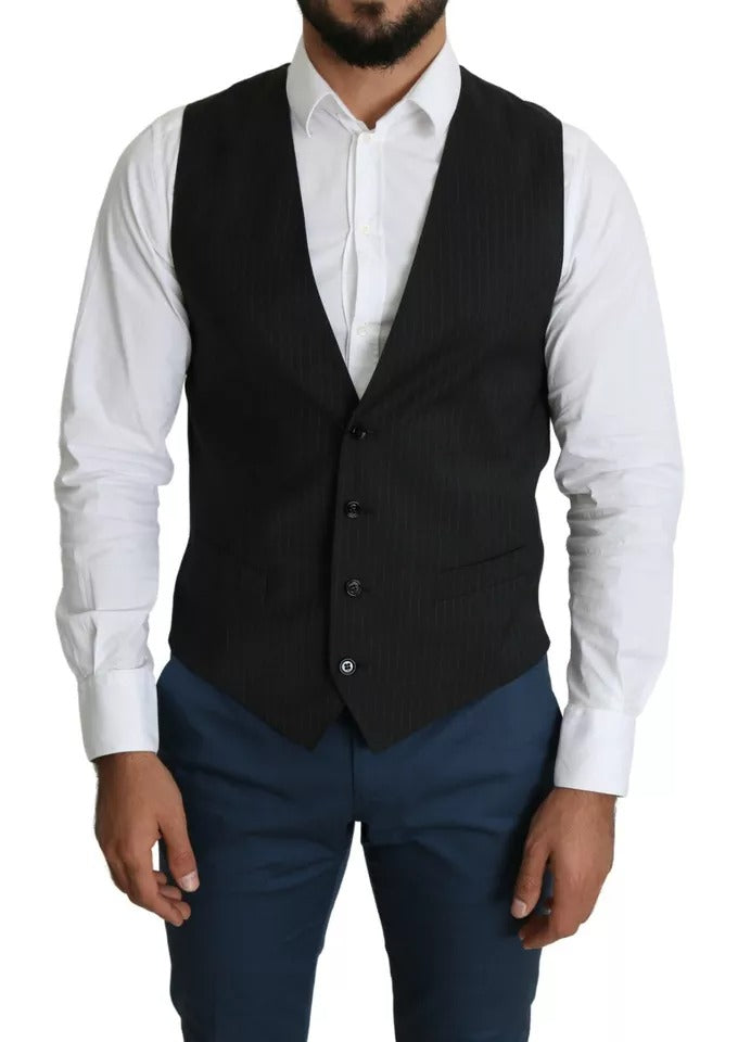 Dolce & Gabbana Black Men's Formal Staff Dress Vest-5